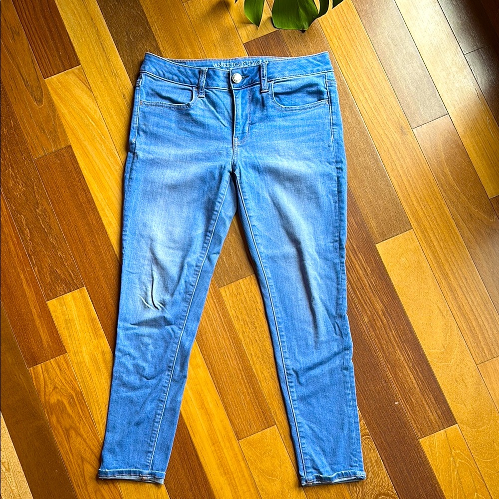 Aerie Bright Blue Women's Blue Jeans / Jeggings, size 8